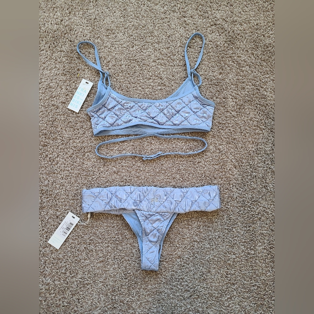 Frankies Bikinis Quilted Pufffer Bikini Set Size XS - Picture 6 of 6
